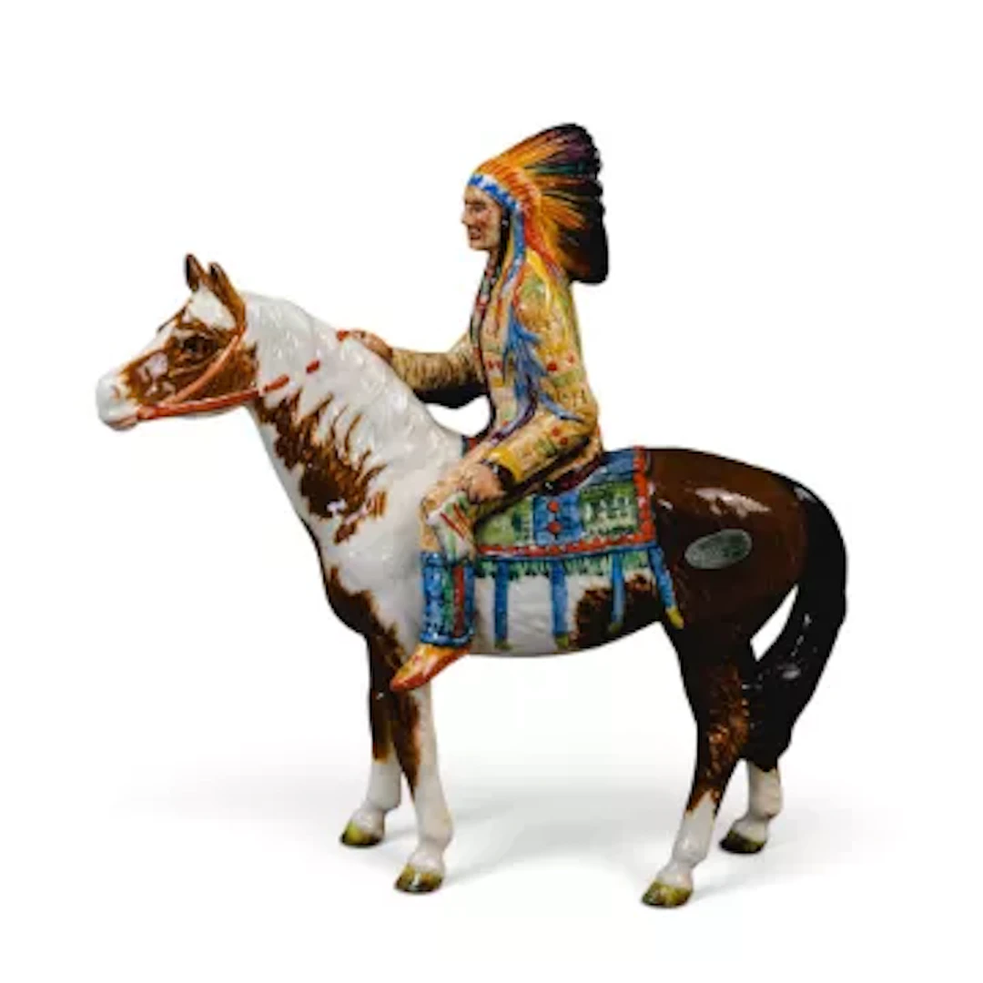 A Beswick Mounted Indian Chief, model number 1391, in usual colours, h.21.5cm