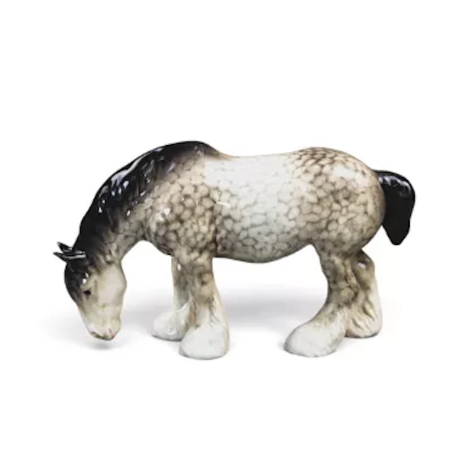 Rare Beswick Grazing Shire in Rocking Horse grey. Model 1050. h.14cm