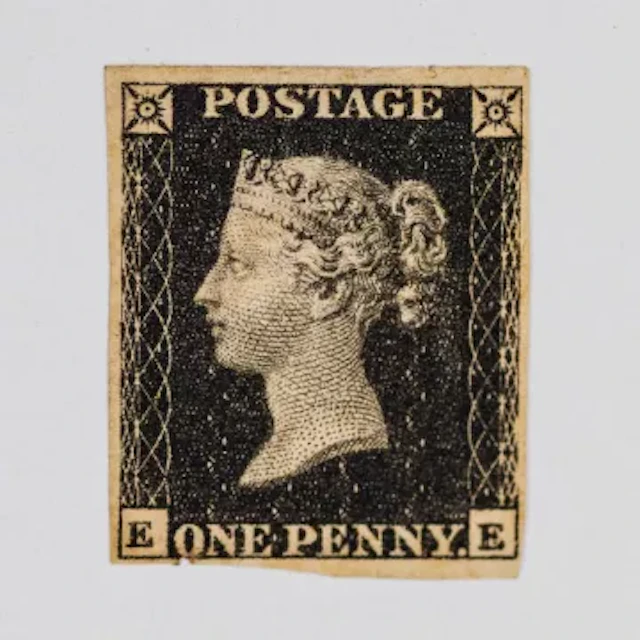 GB 1d Penny black 4 marginal stamp mint / unused – sold by Harrington