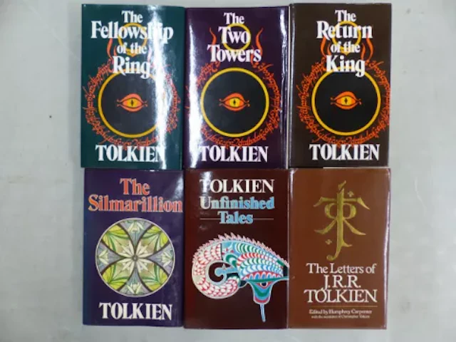 A collection of J.R.R. Tolkien books to include The Lord of The Rings