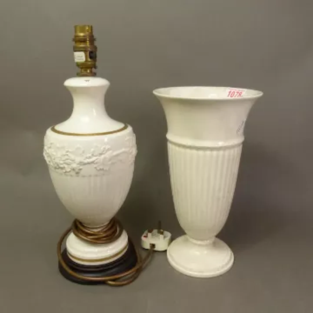 Wedgwood cream ware flared vase, together with a Wedgwood cream ware