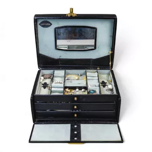 A collection of vintage ladies jewellery in leather Mappin & Webb
