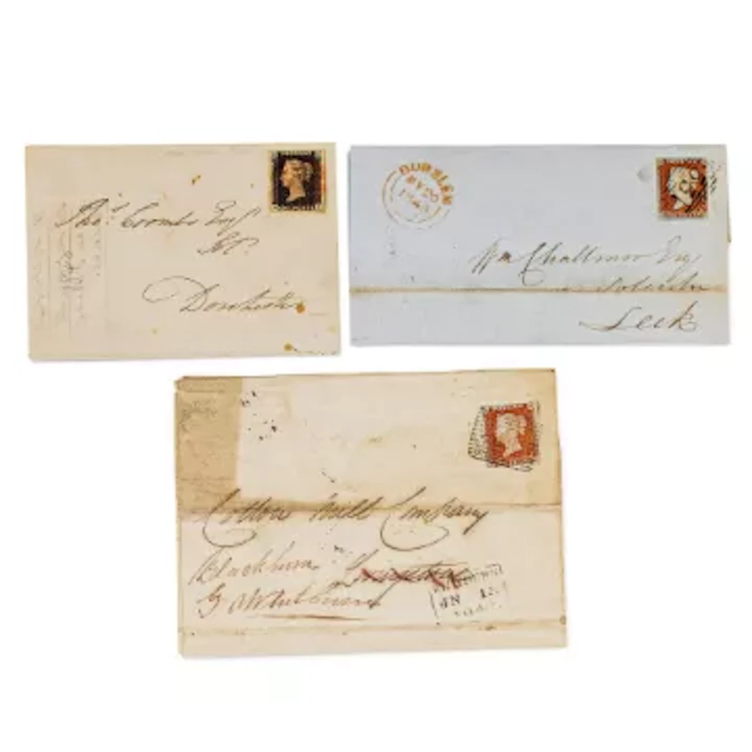 GB 4 margin penny black 1d on cover, together with 2 other covers