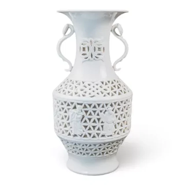 Late 19th/early 20th century Chinese Blanc de Chine twin handled lamp