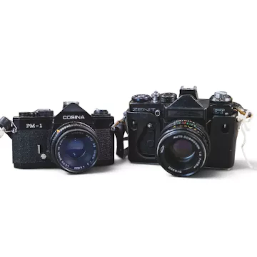 Cosina PM-1 35mm SLR film camera with Cosina Auto SQ 1:2 50mm lens