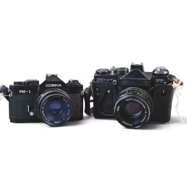 Cosina PM-1 35mm SLR film camera with Cosina Auto SQ 1:2 50mm lens