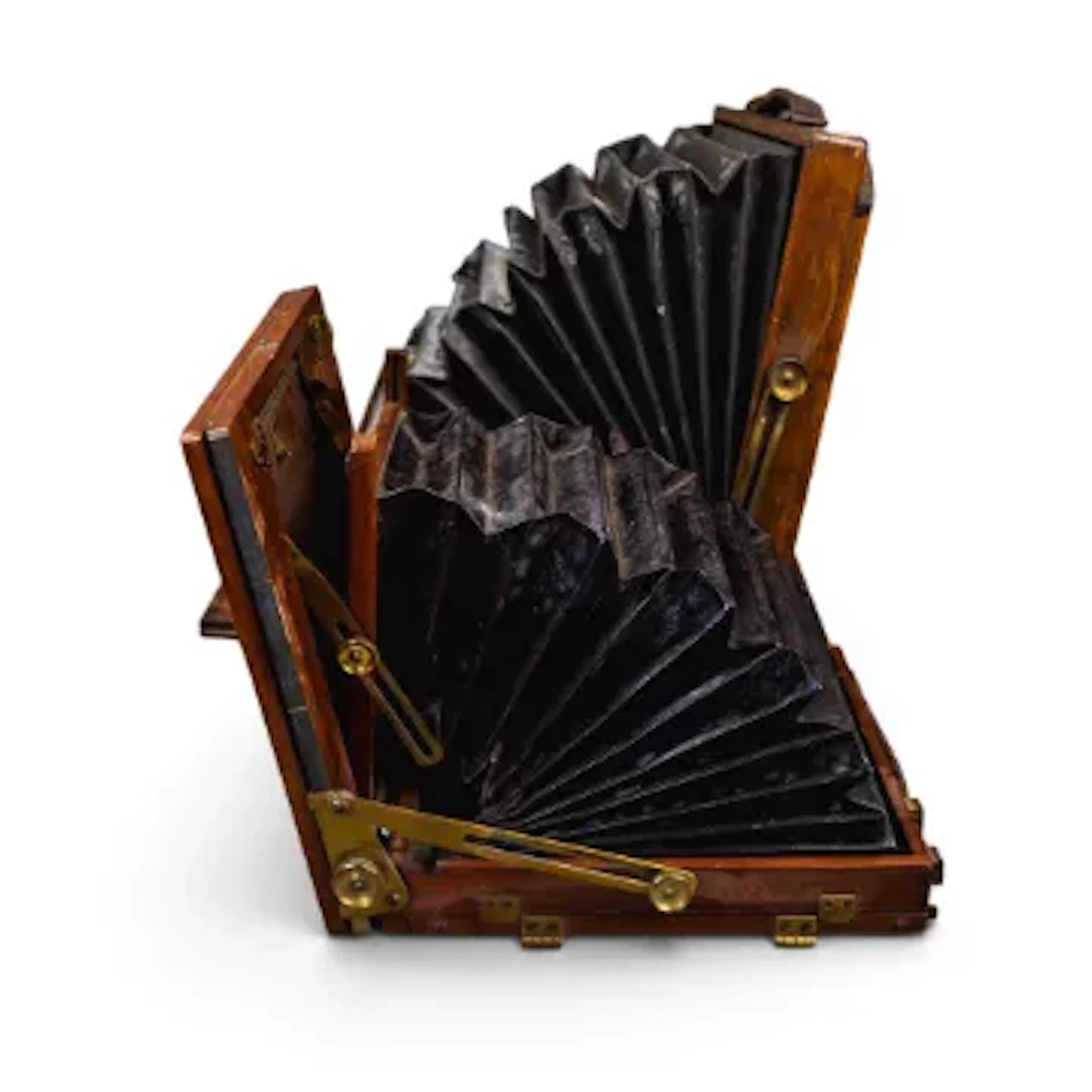 Two late 19th/early 20th century mahogany wood large format folding