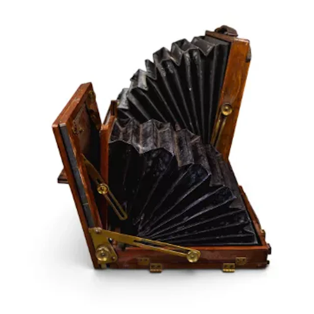Two late 19th/early 20th century mahogany wood large format folding