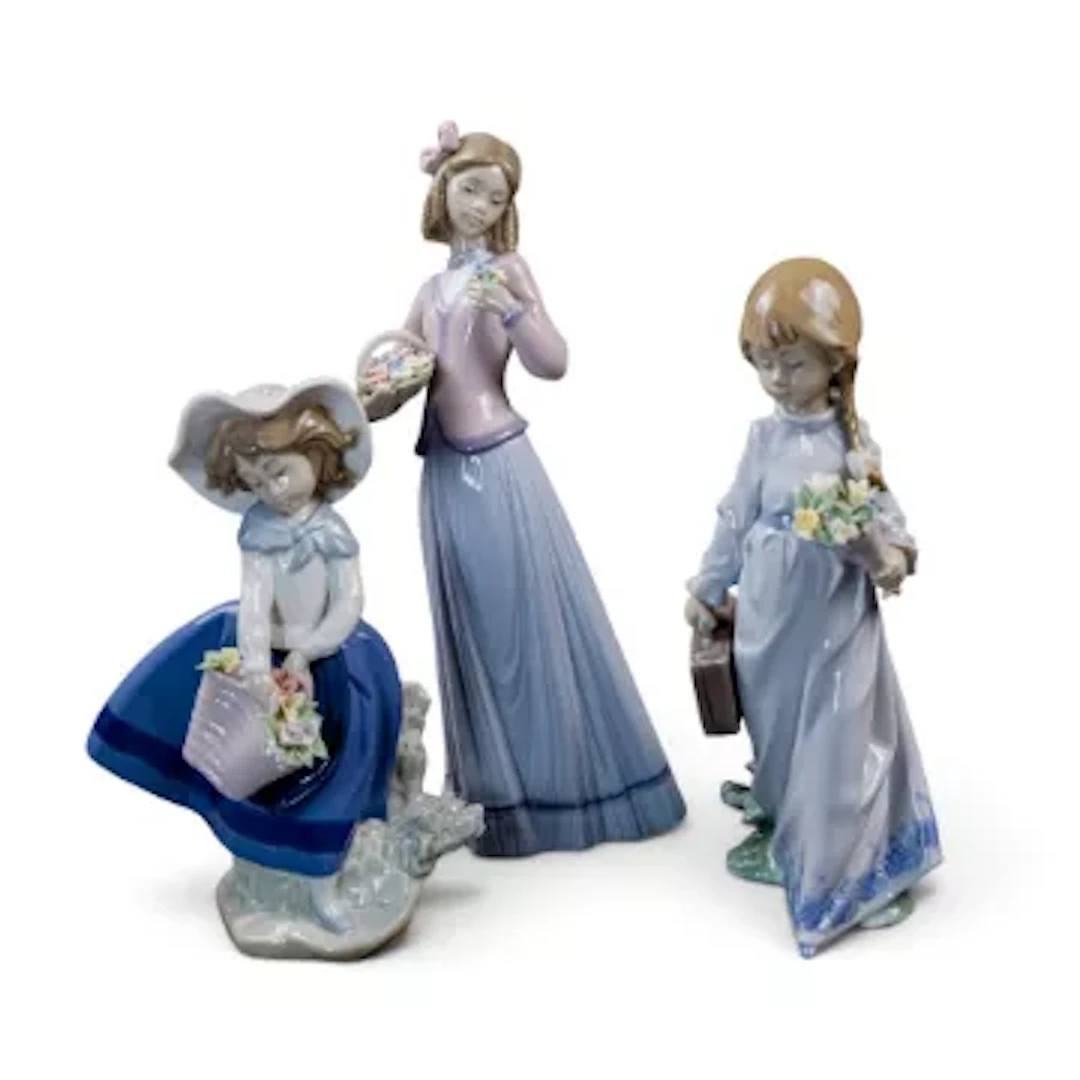 Three Lladro figures to include, 'Pretty Pickings' model no.5222