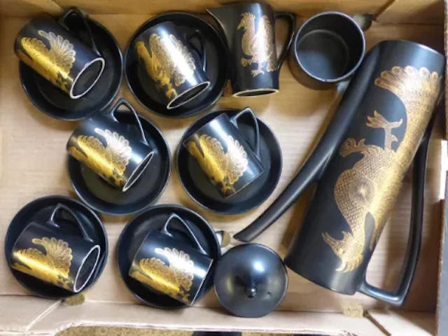 15pc Portmeirion Susan William-Ellis 'Phoenix' coffee set (1 tray).