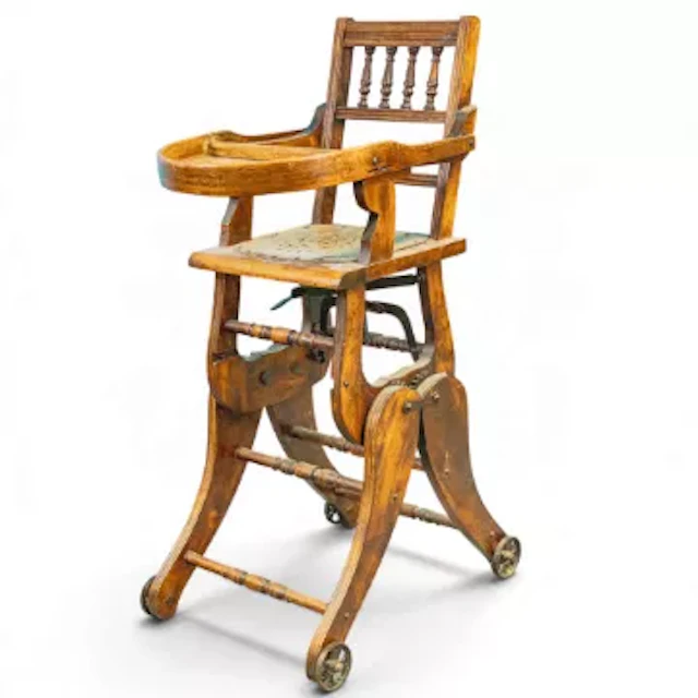 Metamorphic child's high chair / rocking chair, h.94cm.