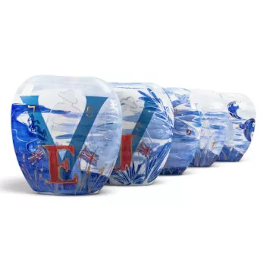 Anita Harris set of five purse vases to commemorate 'V Days'. Height