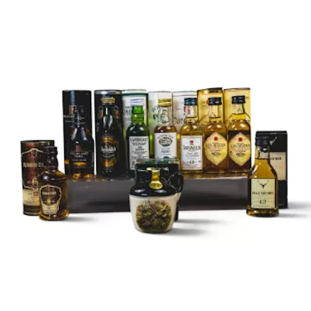 A selection of whisky miniatures to include The Dalmore 12 year old