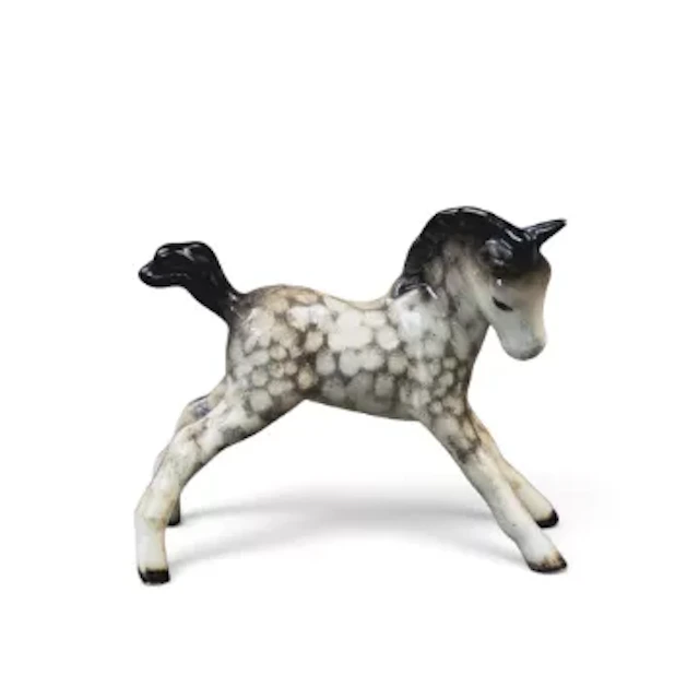 Rare Beswick small Stretched Foal in Rocking Horse grey. Model No 815. h.8cm