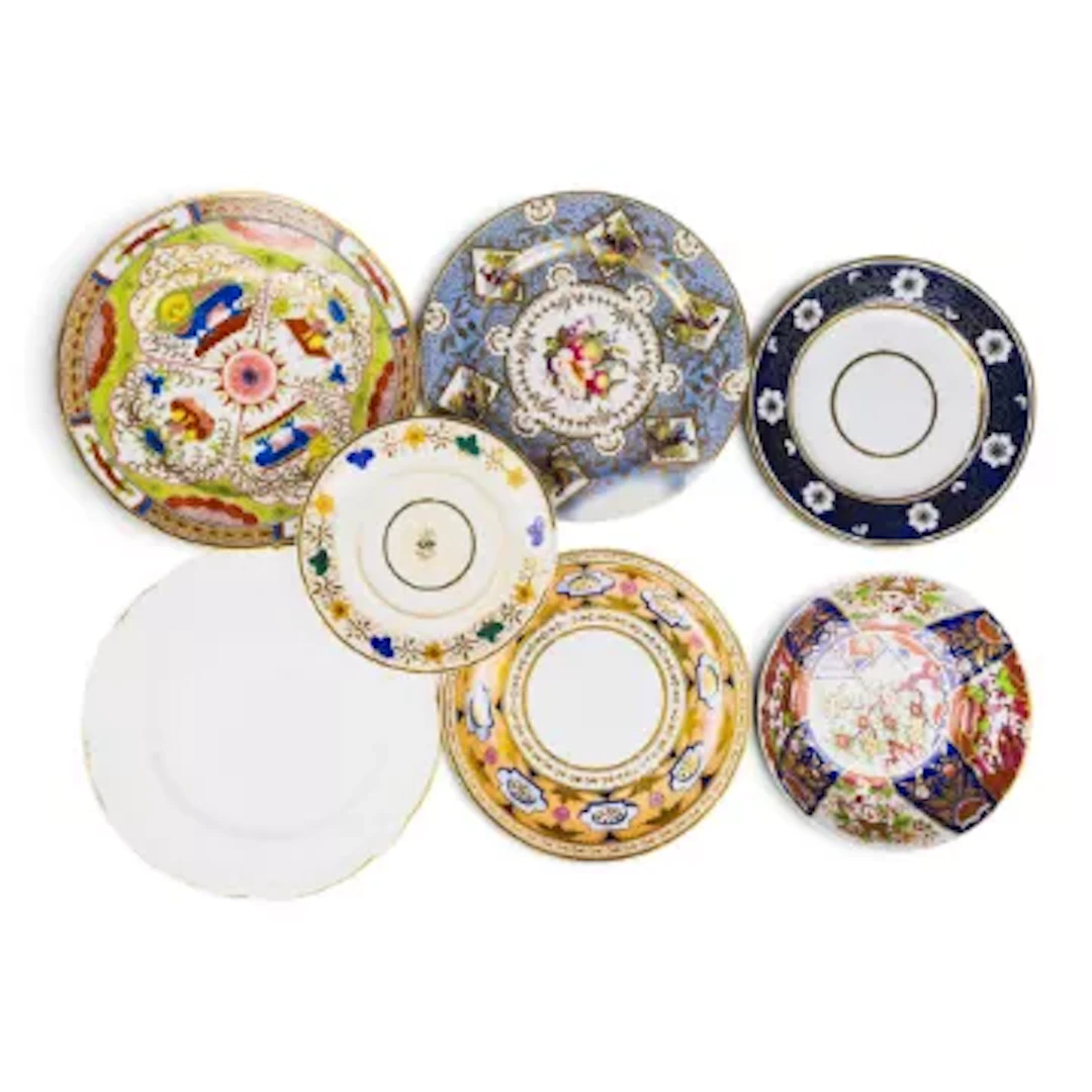 A group of 19th century English porcelain dishes & plates, by various