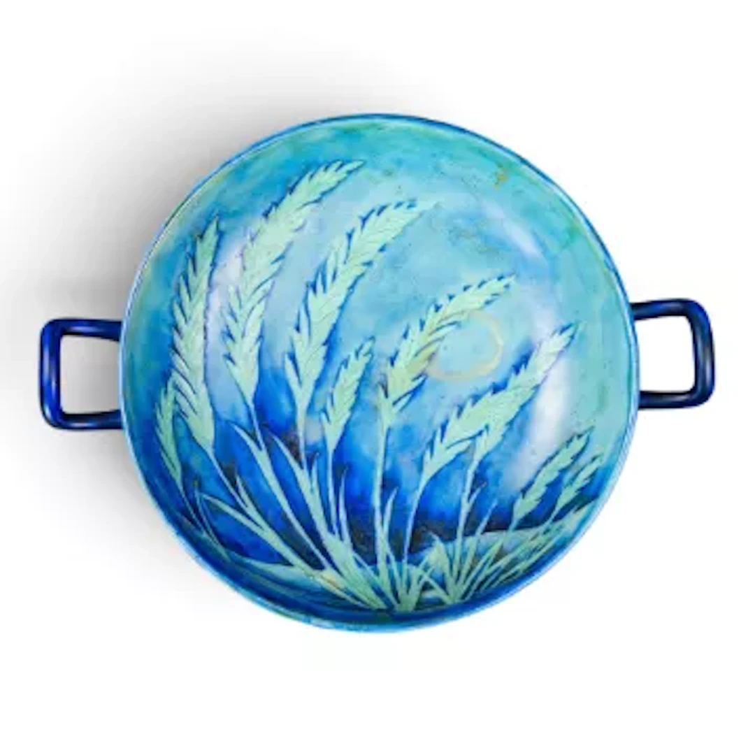 A Moorcroft two handled footed bowl in the Waving Corn pattern on