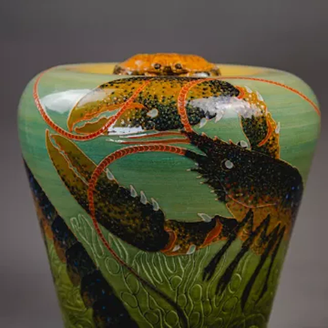 A Dennis China Works limited edition lobster pot and cover, designed
