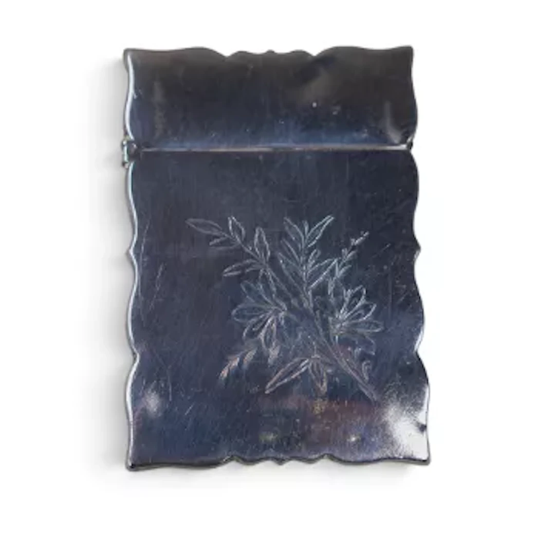 Sterling silver card case, 45.9g