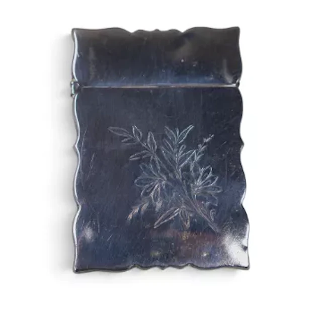 Sterling silver card case, 45.9g