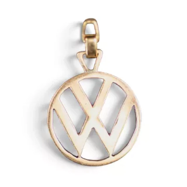 Yellow metal circular VW pendant, electronically tested to be 9ct