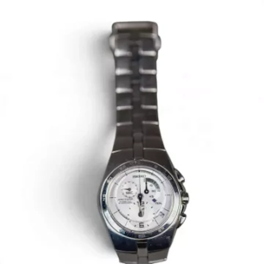 Seiko Kinetic Arctura chronograph gentleman's stainless steel wrist