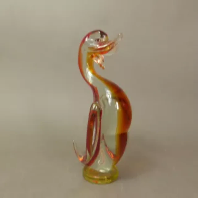 Vintage art glass figure of a duck, height 21cm.