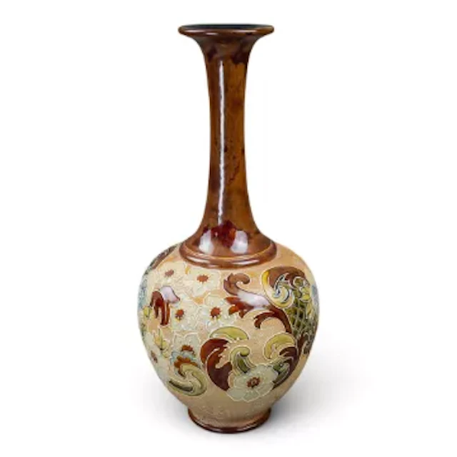 A large Royal Doulton Lambeth Slaters vase decorated with an embossed
