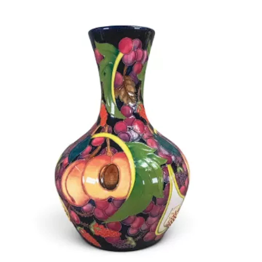 Moorcroft Queen's Choice vase 2/10. Designer Emma Bossons FRSA, RRP