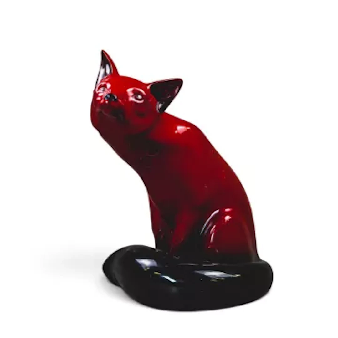 A large Royal Doulton seated flambe fox , HN130, h.23.5cm.