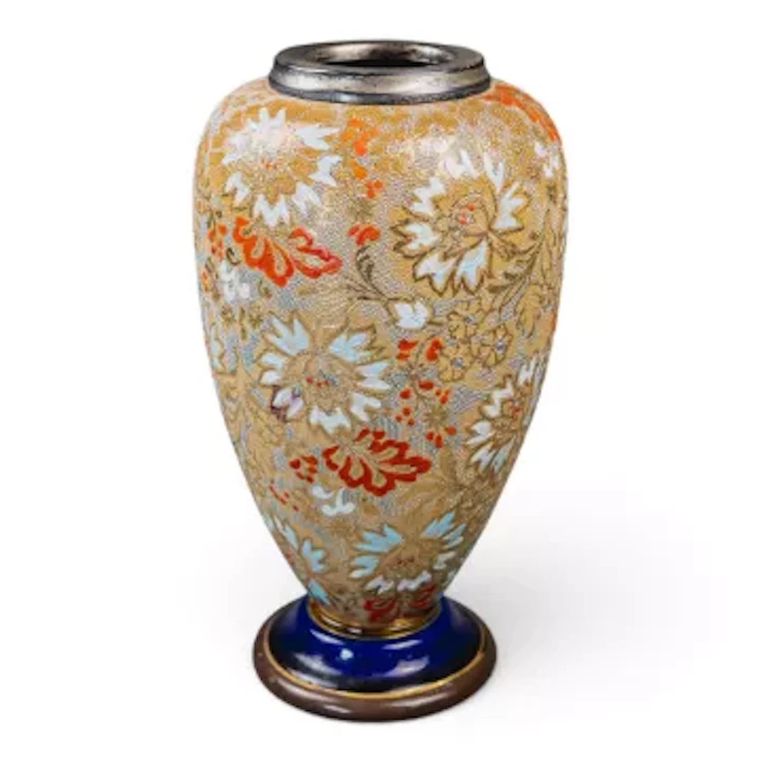 A Doulton Lambeth Slaters urn shaped vase, decorated in typical style