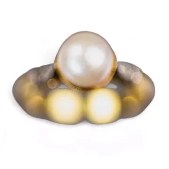 18ct gold and platinum ring set with a pearl, size J/K, 3.6g.