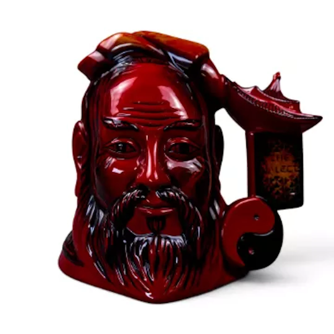 Royal Doulton Flambe character jug Confucius D7083, number 1134 from
