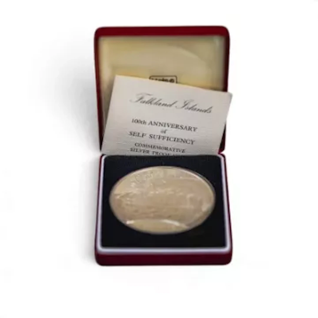 Royal Mint large silver commemorative coin, Falkland Islands 100 years