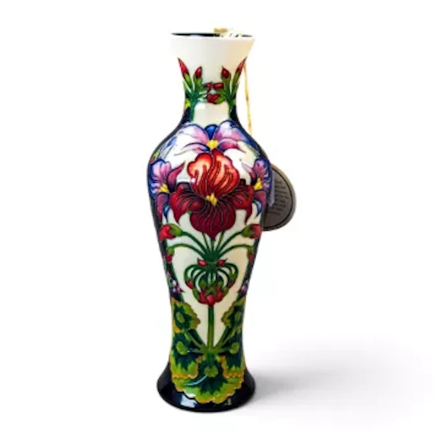 A Moorcroft limited edition vase in the Pelargonium design, by Philip