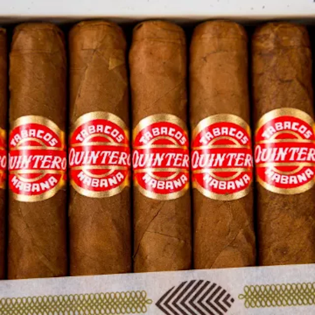 Quintero y Hno Cienfuegos Cuban cigars, opened box of 25 Panetelas.