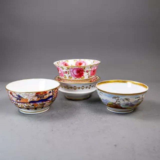 A group of four 19th century English porcelain pieces, to include