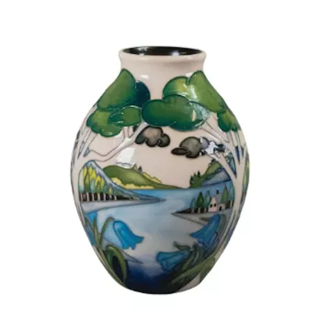 Moorcroft Grasmere Bluebells vase by Nicola Slaney, h.13.5cm.