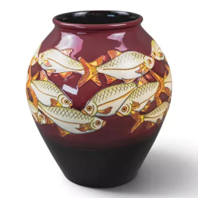 A Moorcroft limited edition fish design vase designed by Helen Dale