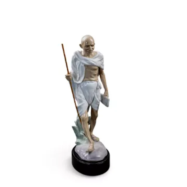 A Lladro figure of Mahatma Ghandi, model no.8417, designed by Javier