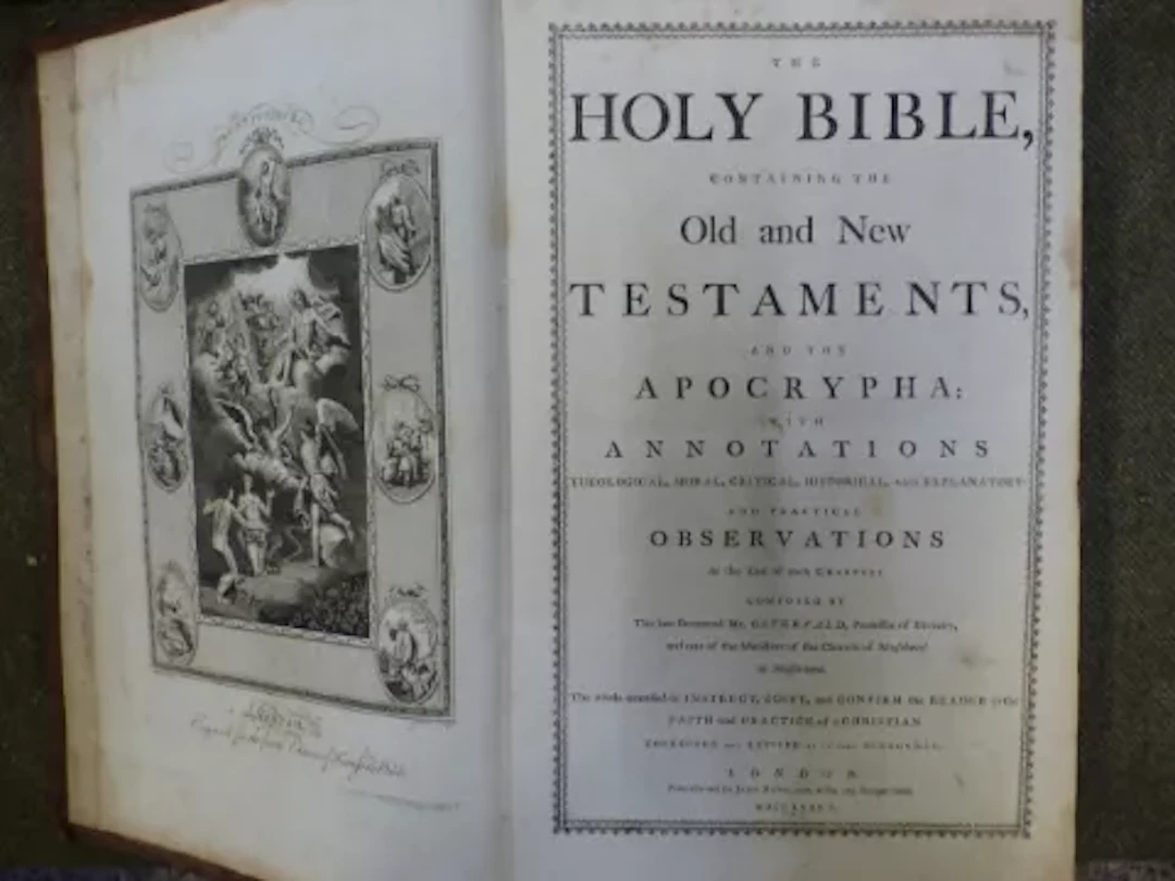 Holy Bible dated 1785, John Harrison 115 Newgate St, London. A large