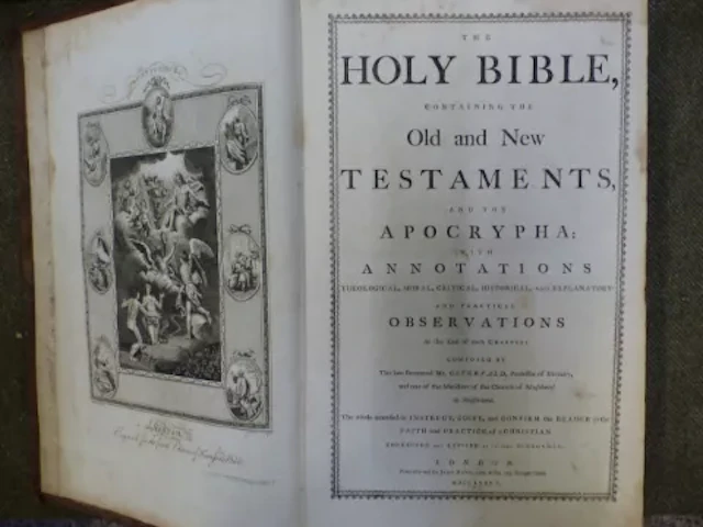 Holy Bible dated 1785, John Harrison 115 Newgate St, London. A large