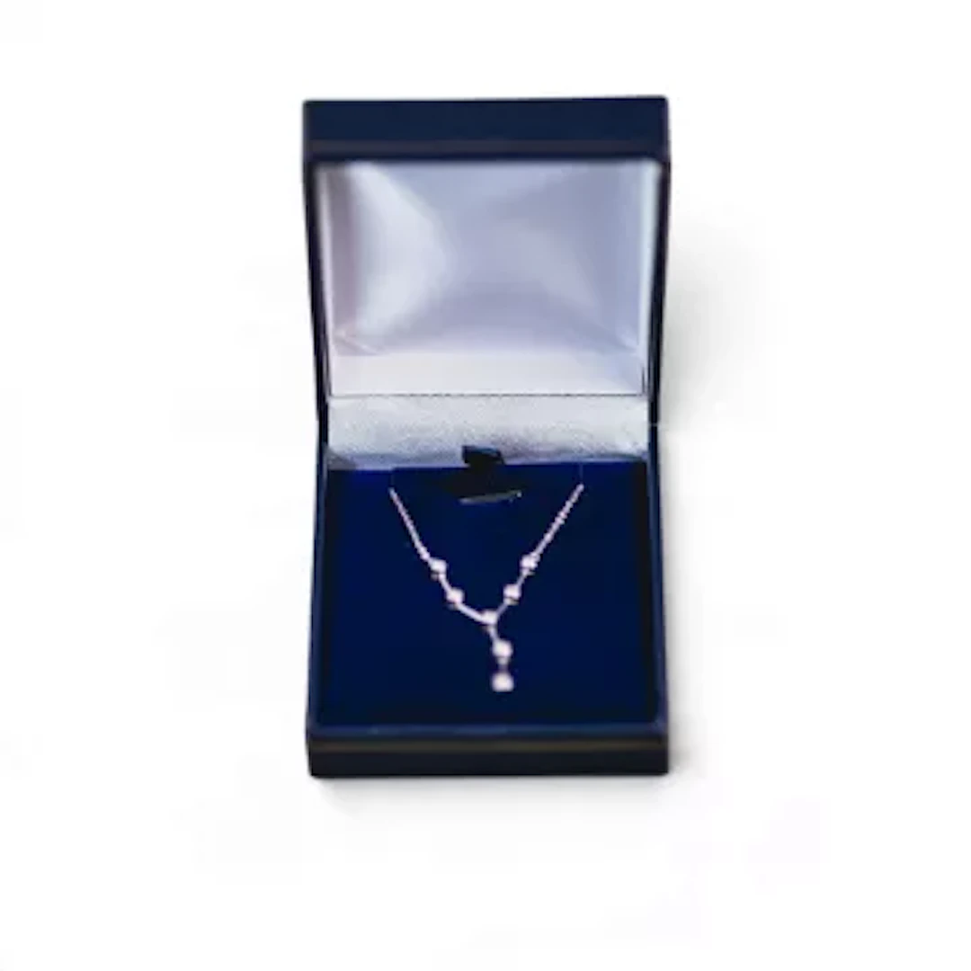18k white gold diamond set 'bubble' necklace. Un-treated earth mined
