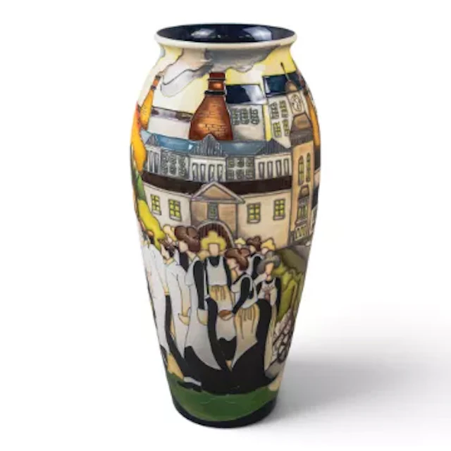 A Moorcroft limited edition vase in the 'The Walk' design by Kerry