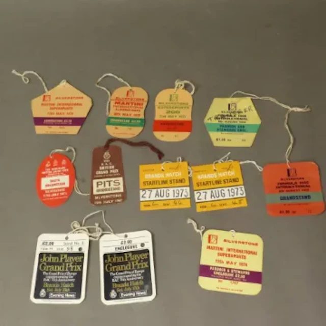 Small collection of 1970s Grand Prix swing tickets.