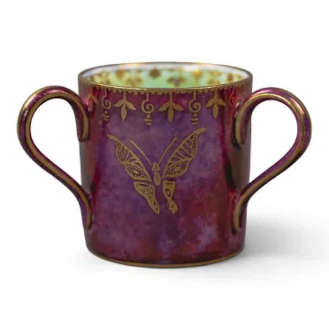 Wedgwood butterfly lustre three handled miniature tyg Z4827, circa