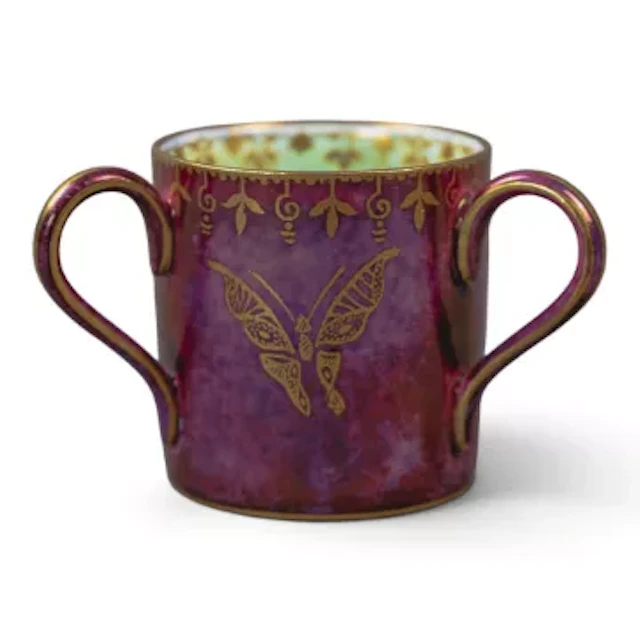 Wedgwood butterfly lustre three handled miniature tyg Z4827, circa