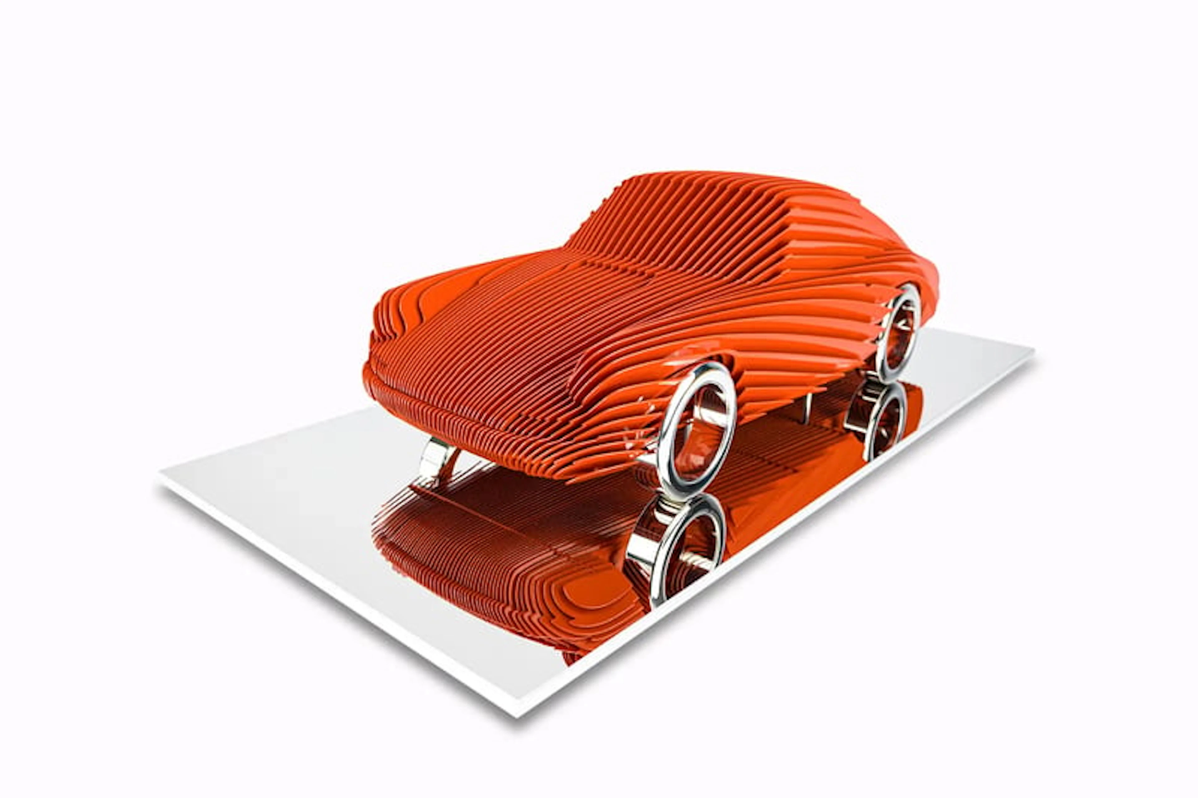 Antoine Dufhilo - Optical Art - Porsche 901 - Orange Sanguine