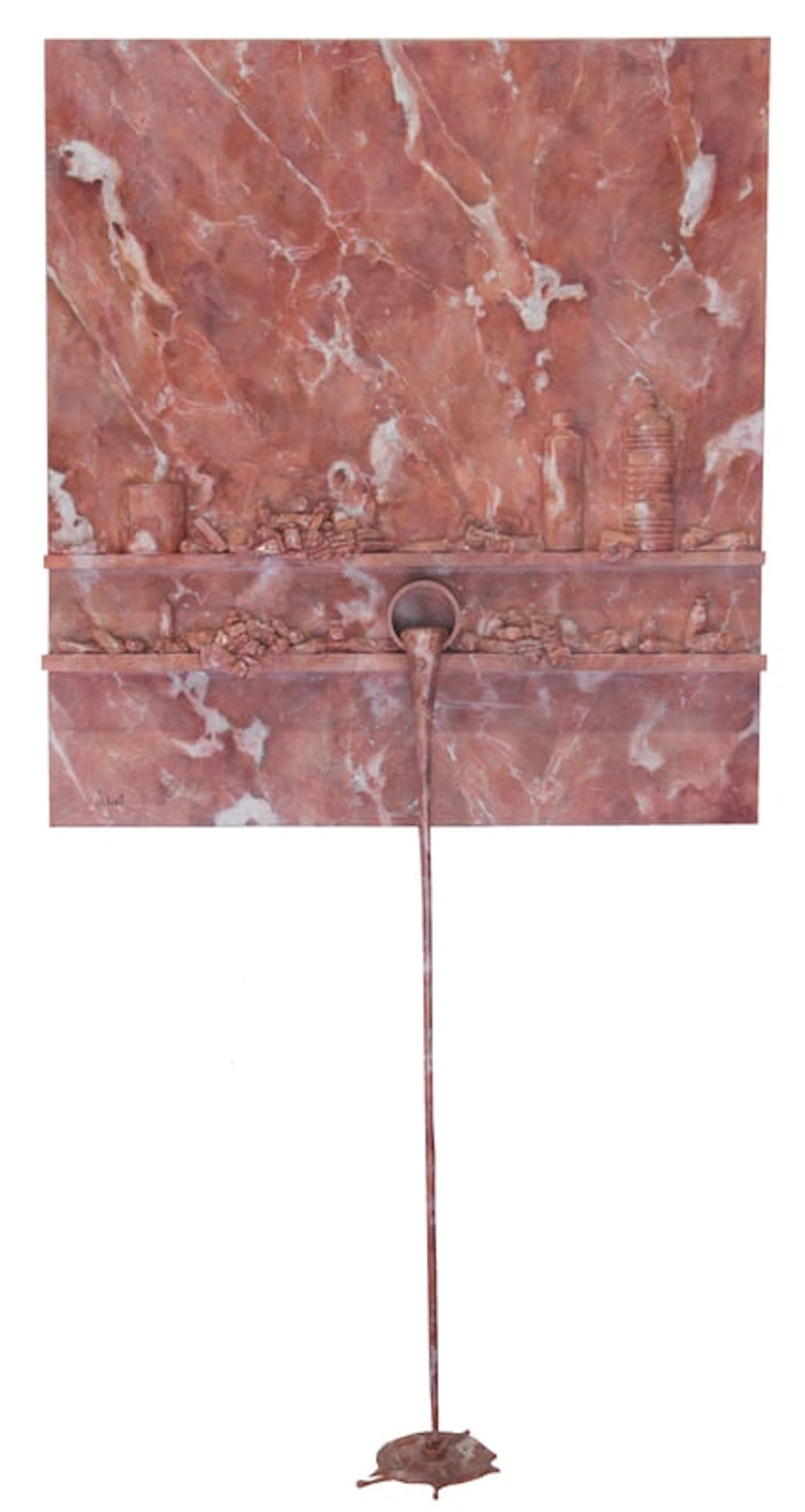 Paul Sibuet - Contemporary Sculptor - Flow 78 - Marbre rouge