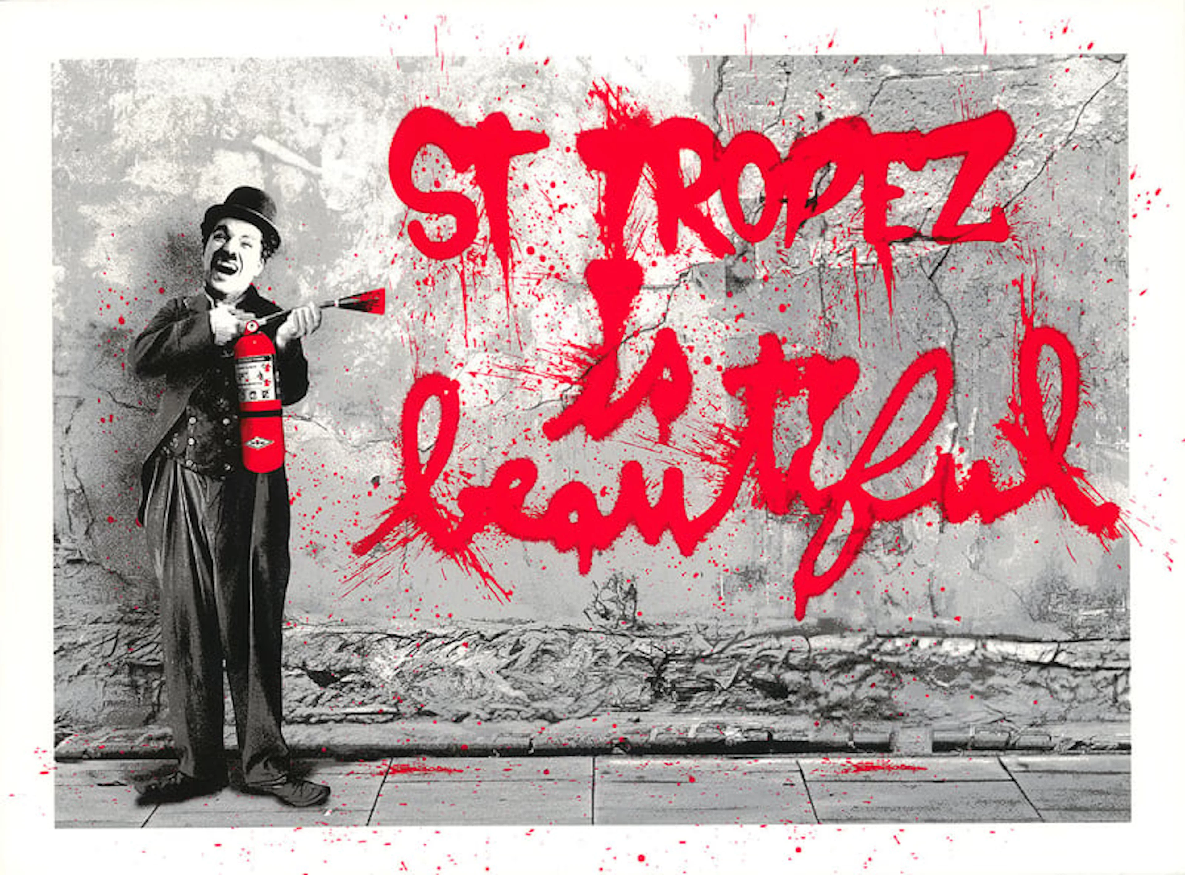 Mr Brainwash - Street Artist - St. Tropez Is Beautiful (II) - Red, 2022