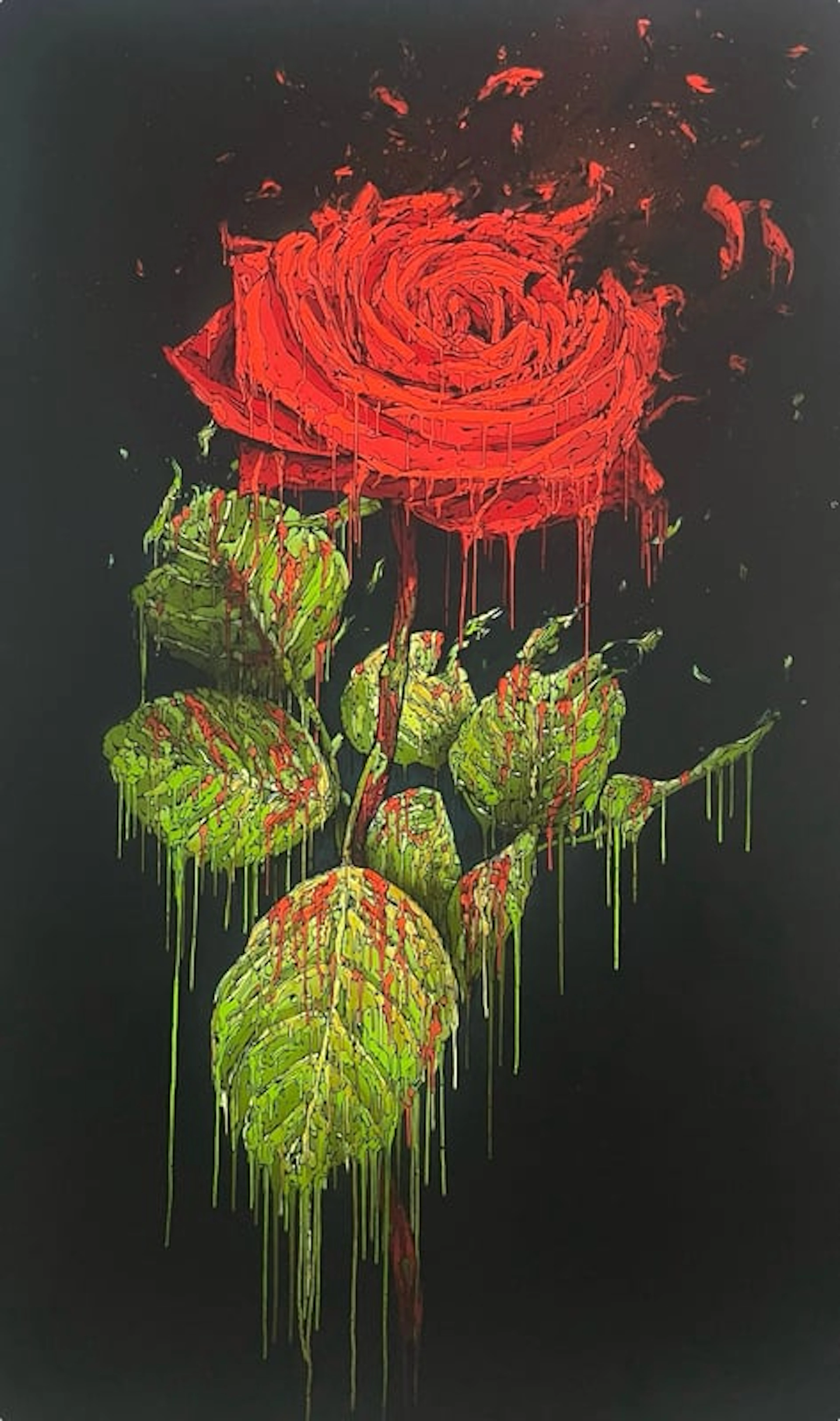 Brusk - Street Art - FLEURS : Drippink